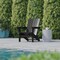 Flash Furniture Black Adirondack Patio Chair with Cupholder LE-HMP-1045-10-BK-GG - alternate 3
